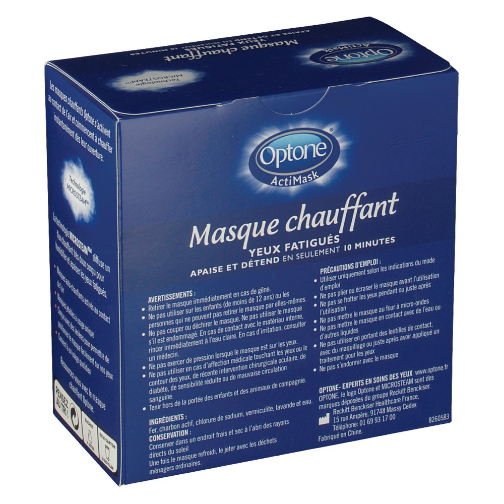 Optone ActiMask Masque Chauffant Yeux Fatigués shop pharmacie fr