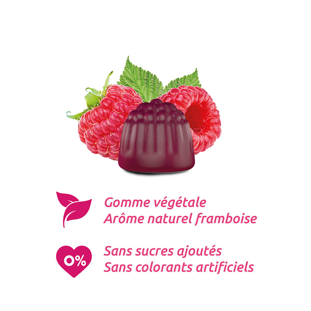 MAG 2 Gommes framboise à base de magnésium et vitamine B6 complément