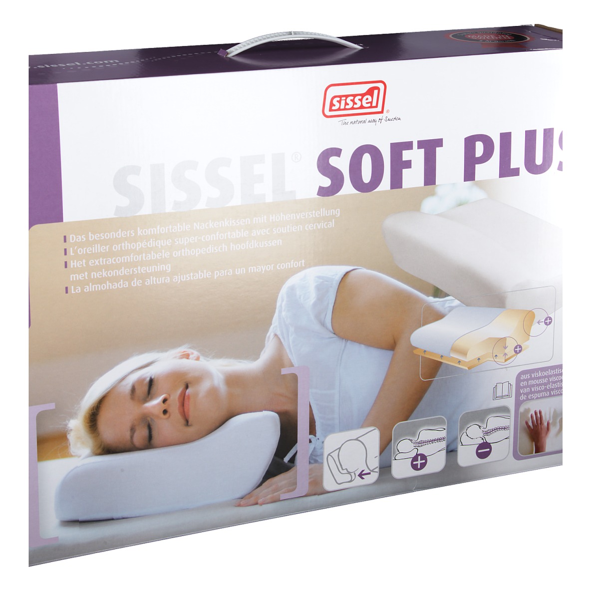 SISSEL® Sissel Soft Plus Oreiller Visco-Elastisch + Housse Ivoire