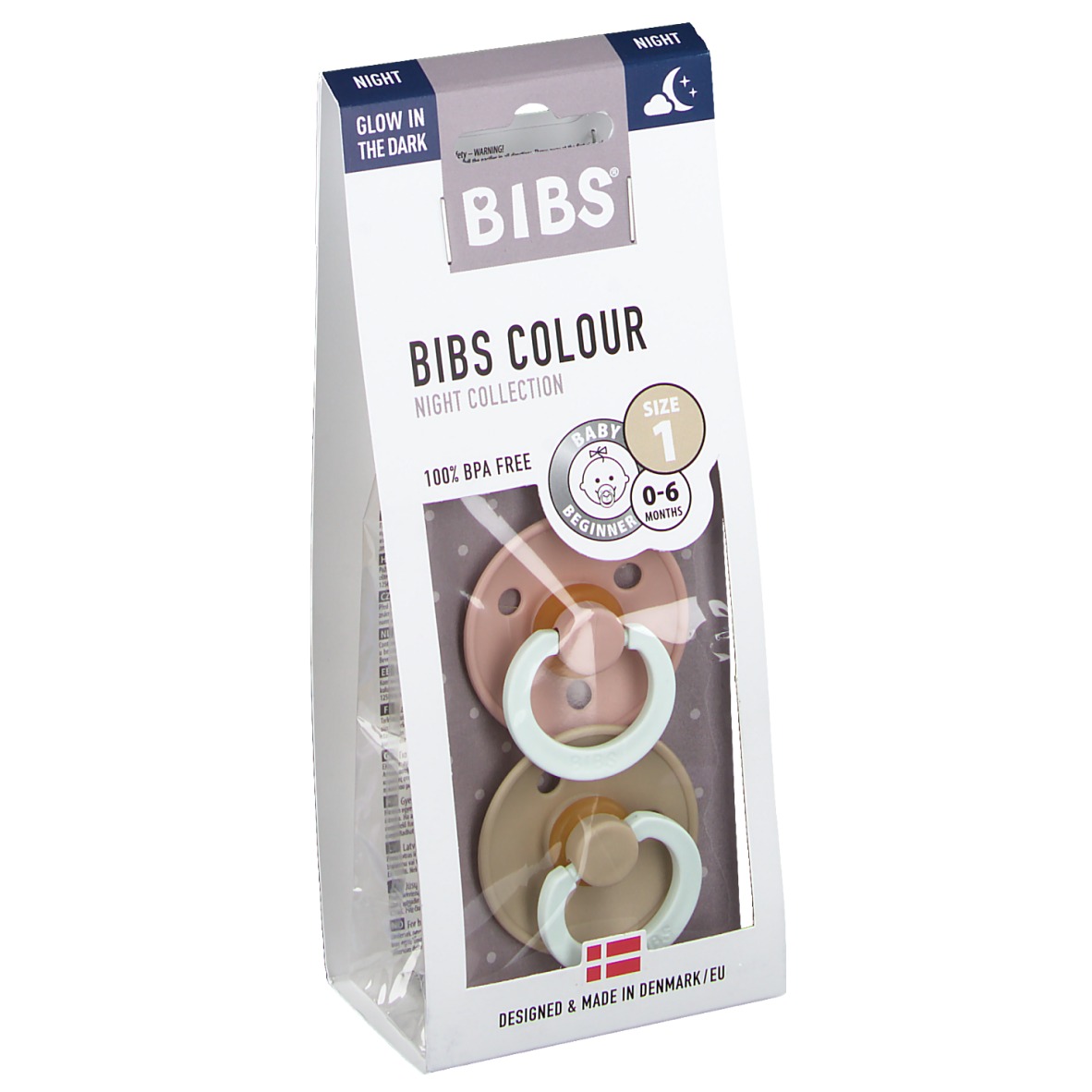 BIBS® BIBS COLOUR Glow in the Dark Vanilla Blush 06 mois shop