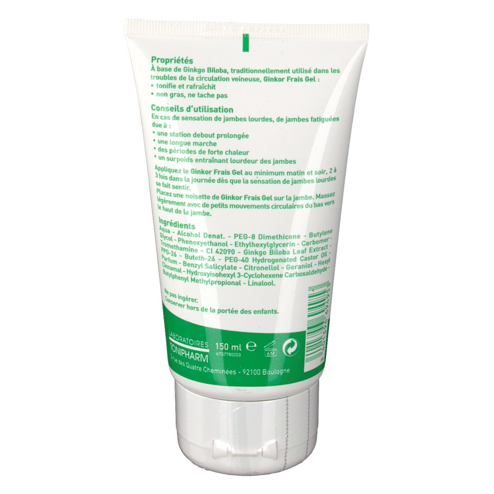 Ginkor gel frais jambes lourdes - shop-pharmacie.fr