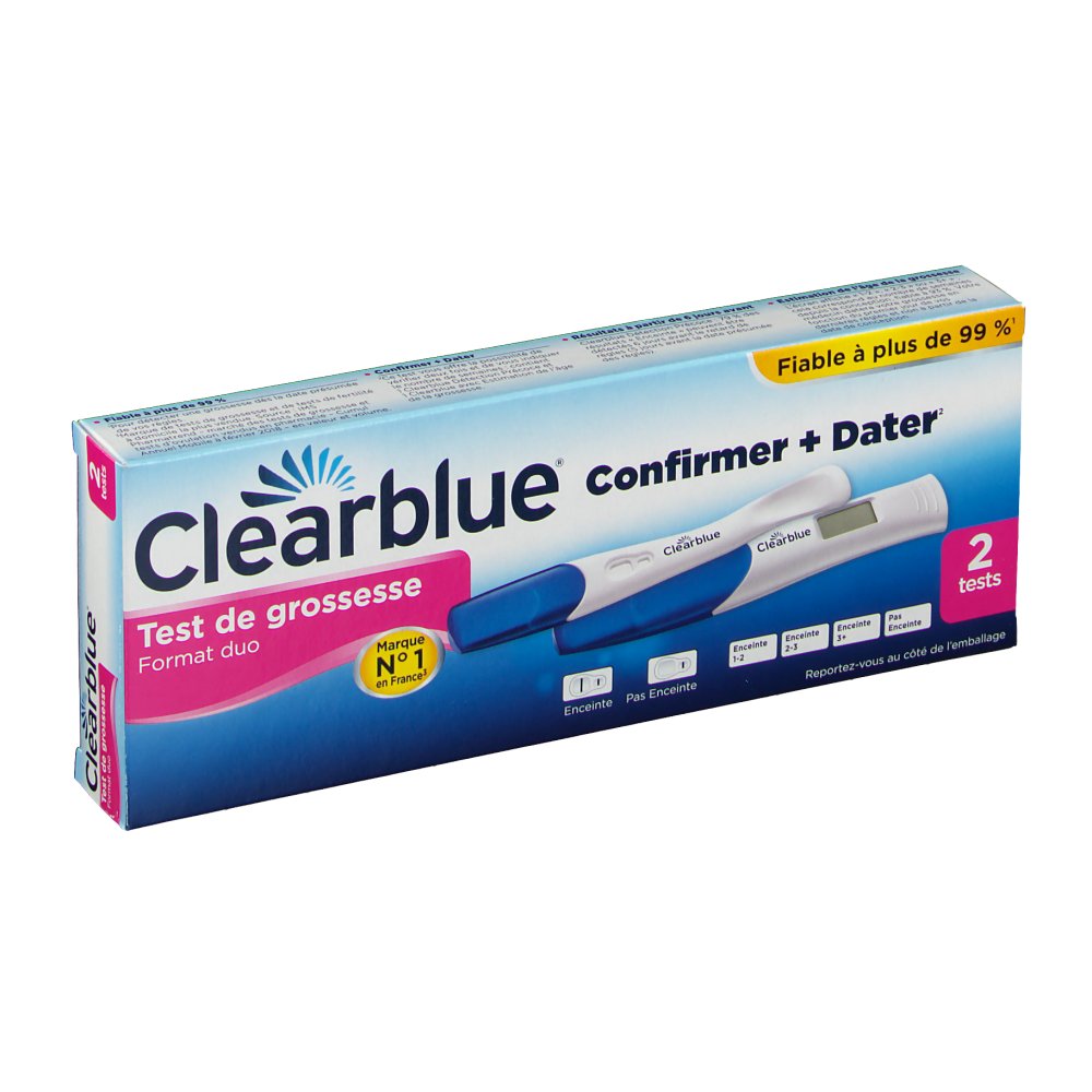 Clearblue® Clearblue™ Confirmer + Dater 2 Test de grossesse format duo