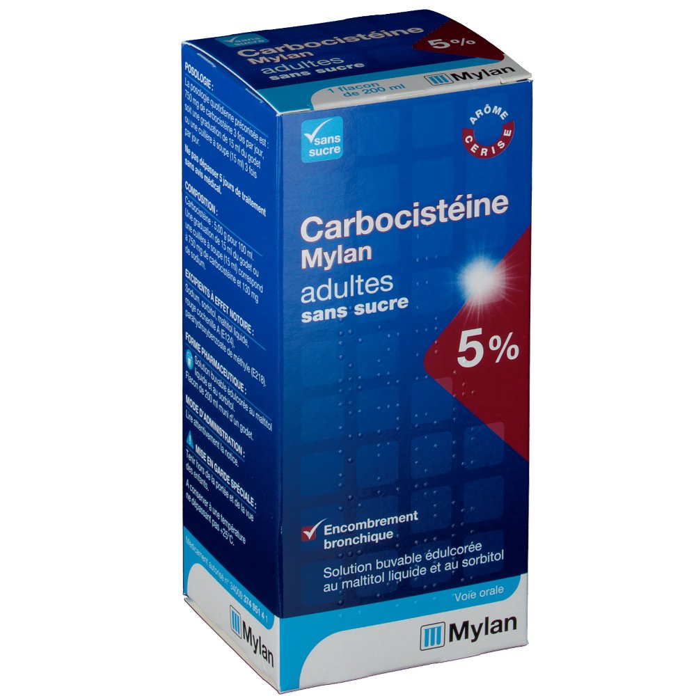 Carbocistéine Mylan Adultes 5 % s/s - shop-pharmacie.fr