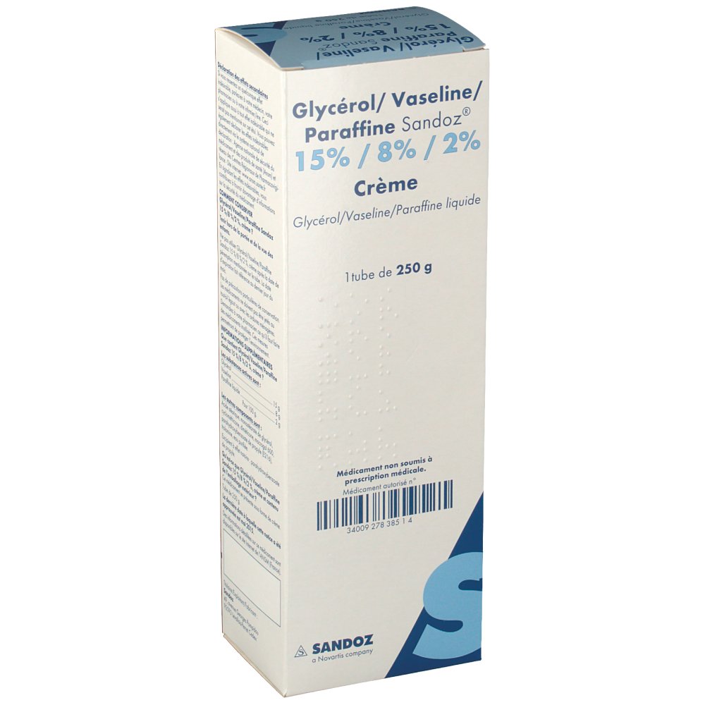 Glycérol/Vaseline/Parafine 15% / 8% / 2% Sandoz® Crème - shop-pharmacie.fr