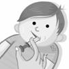 Dessin d'un enfant portant une seringue à la bouche.