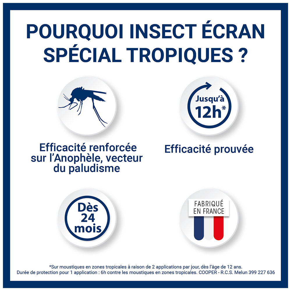 INSECT ÉCRAN Répulsif Anti-Moustiques Peau Spécial Tropiques 3 x 75 ml 3x75  ml - Redcare Pharmacie